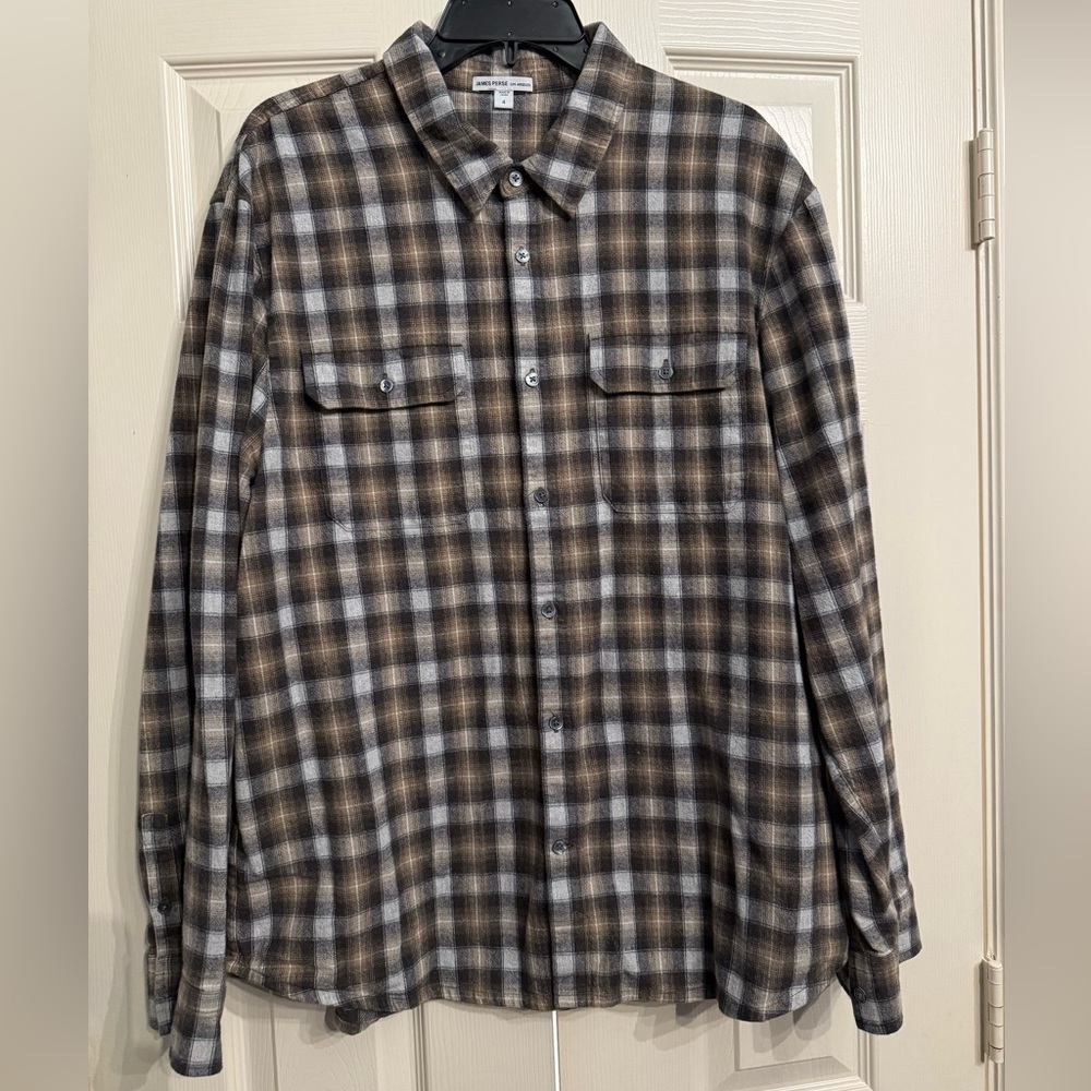 James Perse Soft Flannel Plaid Shirt Men’s XL/4
